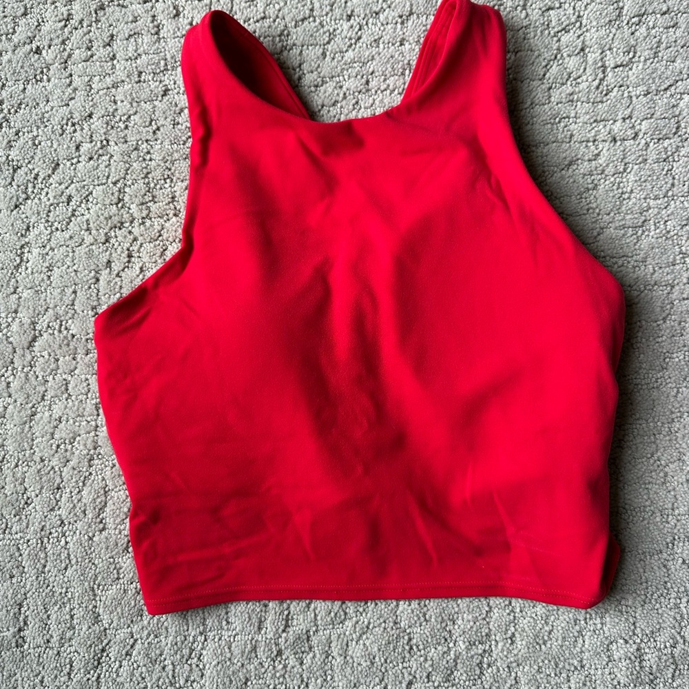Athleta True Red Conscious Crop Sports Bra A- C